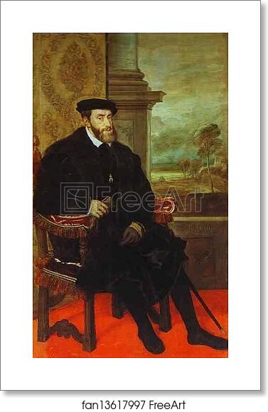 Free art print of Portrait of Emperor Charles V Seated by Titian