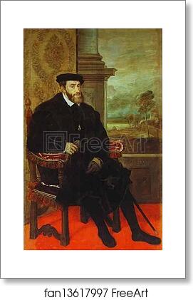 Free art print of Portrait of Emperor Charles V Seated by Titian