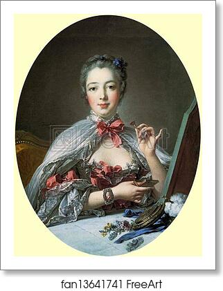 Free art print of Madame de Pompadour at her Dressing Table by François Boucher