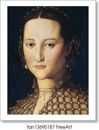 Free art print of Portrait of Eleonora of Toledo as a Young Woman. Detail by Agnolo Bronzino
