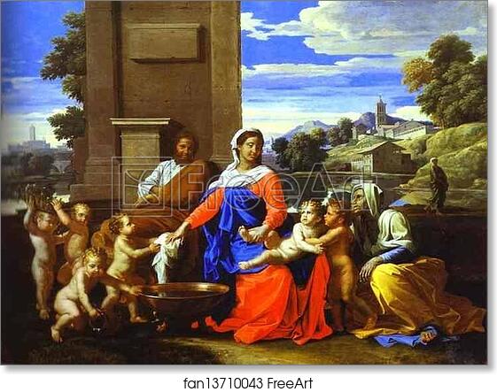 Free art print of The Holy Family by Nicolas Poussin