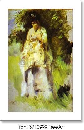 Free art print of Woman Standing by a Tree by Pierre-Auguste Renoir Free art print of Woman Standing by a Tree by Pierre-Auguste Renoir