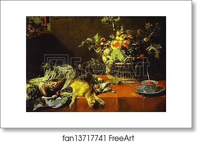 Free art print of Still Life with Fruit Basket and Game by Frans Snyders