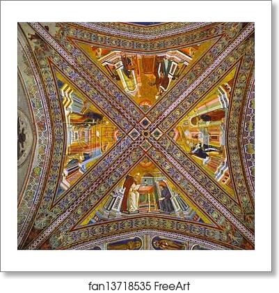 Free art print of Vault of the Doctors of the Church by Giotto Free art print of Vault of the Doctors of the Church by Giotto