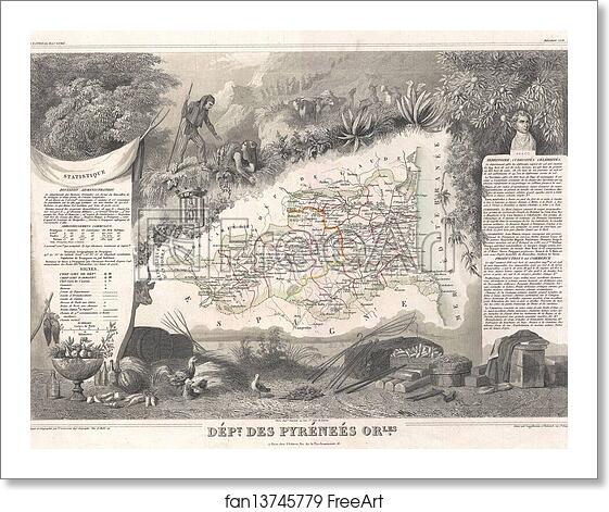 Free art print of Dept. des Pyrenees Orientales. by Victor Jules Levasseur Free art print of Dept. des Pyrenees Orientales. by Victor Jules Levasseur