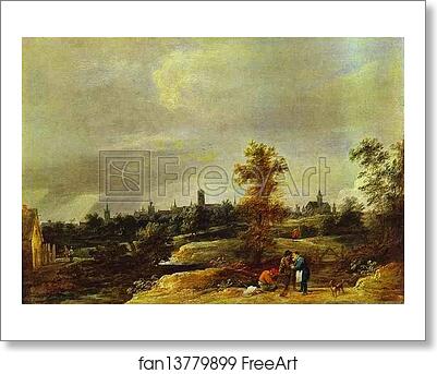 Free art print of Landscape in the Suburbs of Brussels by David Teniers The Younger