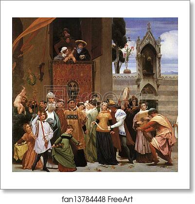 Free art print of Cimabue's Celebrated Madonna is Carried in Procession through the Streets of Florence; in front of the Madonna, and Crowned with Laurels, walks CImabue Himself, with his Pupil Giotto; behind It Arnolfo Di Lapo, Gaddo Gaddi, Andrea Tafi, Niccola Pisano, Bu by Frederick Leighton Free art print of Cimabue's Celebrated Madonna is Carried in Procession through the Streets of Florence; in front of the Madonna, and Crowned with Laurels, walks CImabue Himself, with his Pupil Giotto; behind It Arnolfo Di Lapo, Gaddo Gaddi, Andrea Tafi, Niccola Pisano, Bu by Frederick Leighton