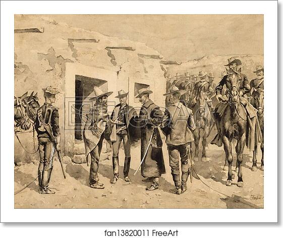 Free art print of U. S. Cavalry Hunting Garza Men on the Rio Grande by Frederic Remington
