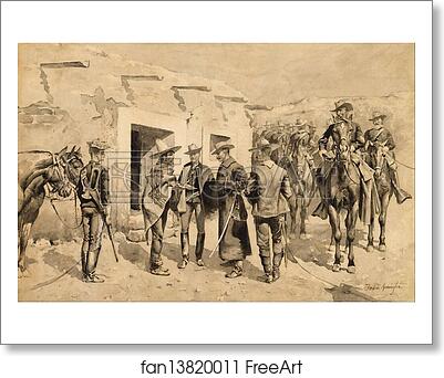 Free art print of U. S. Cavalry Hunting Garza Men on the Rio Grande by Frederic Remington Free art print of U. S. Cavalry Hunting Garza Men on the Rio Grande by Frederic Remington