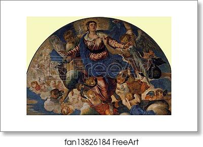 Free art print of Assumption of the Virgin. Detail by Jacopo Robusti, Called Tintoretto