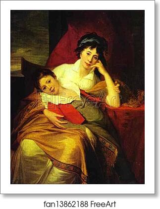 Free art print of Portrait of Catherine Muravyova (1771-1848) with Her Son Nikita Muravyov (1796-1866) by Jean-Laurent Mosnier