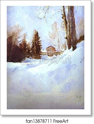 Free art print of Winter in Abramtsevo. The Mansion by Valentin Serov