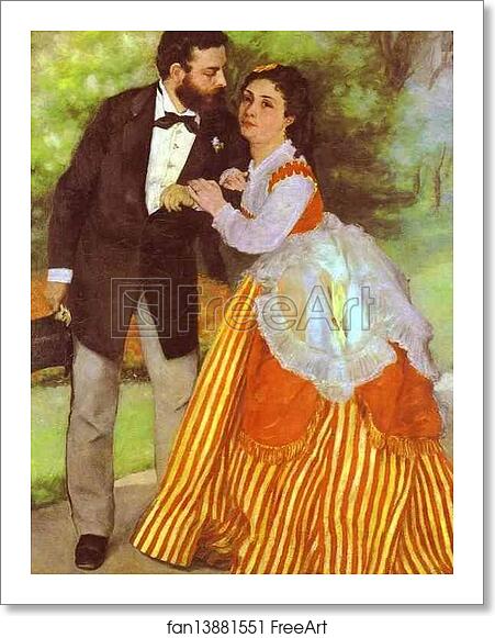 Free art print of Alfred Sisley and His Wife by Pierre-Auguste Renoir