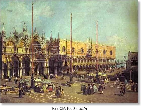 Free art print of Piazza San Marco: Looking South-East by Giovanni Antonio Canale, Called Canaletto