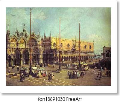 Free art print of Piazza San Marco: Looking South-East by Giovanni Antonio Canale, Called Canaletto