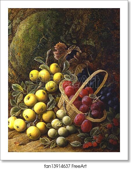 Free art print of Apples, Plums, Raspberries and Grapes by George Clare