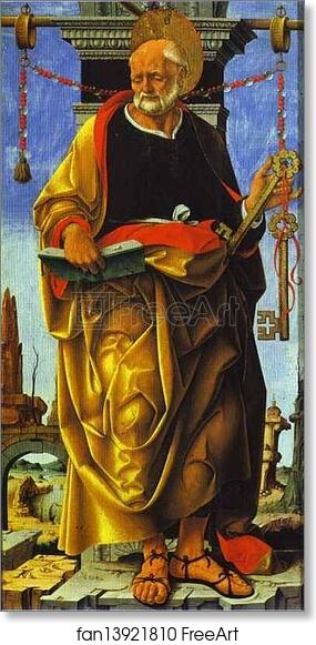 Free art print of St. Peter. Side panel of the Grifoni Polyptych by Francesco Del Cossa