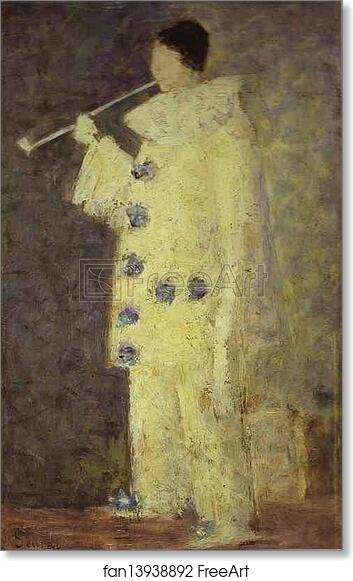Free art print of Pierrot with a White Pipe. (Aman-Jean) by Georges Seurat