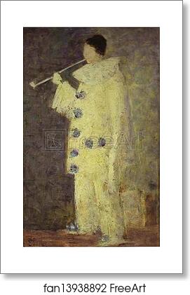 Free art print of Pierrot with a White Pipe. (Aman-Jean) by Georges Seurat