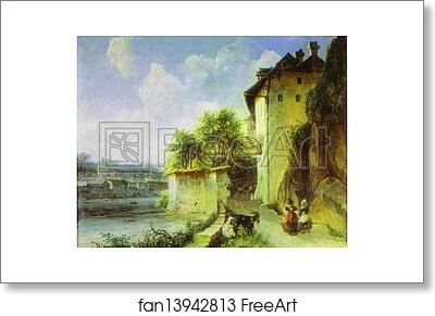 Free art print of View of Albano, near Rome by Mikhail Lebedev
