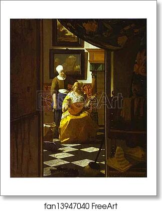 Free art print of The Love Letter by Jan Vermeer