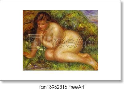 Free art print of Bather Admiring Herself in the Water, called Psyche by Pierre-Auguste Renoir