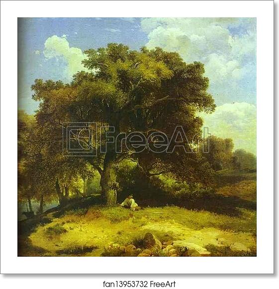 Free art print of Landscape with Oaks by Alexey Savrasov Free art print of Landscape with Oaks by Alexey Savrasov