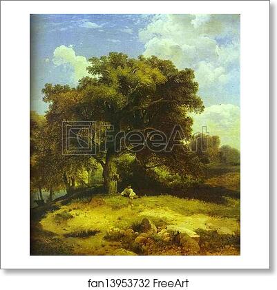 Free art print of Landscape with Oaks by Alexey Savrasov Free art print of Landscape with Oaks by Alexey Savrasov