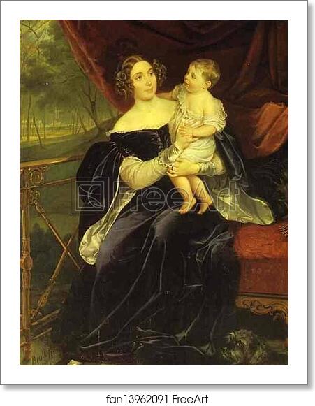 Free art print of Portrait of Countess O.I.Orlova-Davydova and Her Daughter by Karl Brulloff Free art print of Portrait of Countess O.I.Orlova-Davydova and Her Daughter by Karl Brulloff