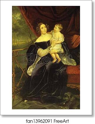 Free art print of Portrait of Countess O.I.Orlova-Davydova and Her Daughter by Karl Brulloff