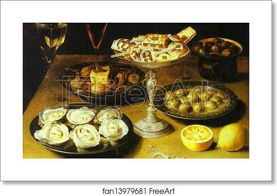 Free art print of Still Life with Oysters and Pastries by Osias Beert Free art print of Still Life with Oysters and Pastries by Osias Beert
