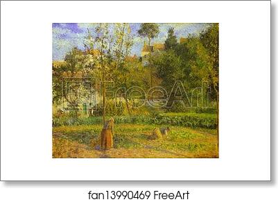 Free art print of Vegetable Garden at the Hermitage near Pontoise by Camille Pissarro