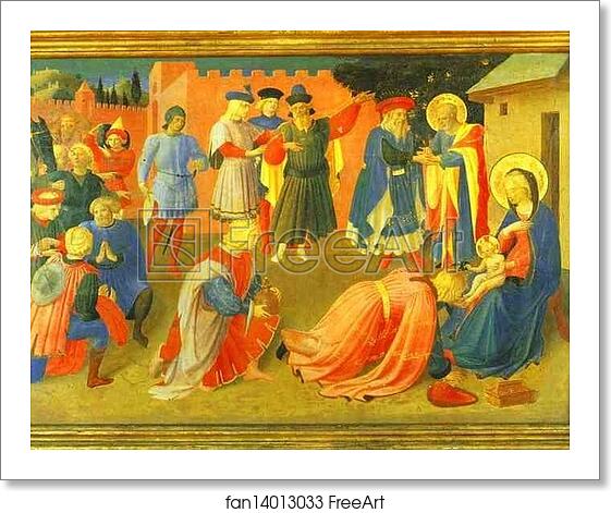 Free art print of Linaiuoli Tabernacle, predella: Adoration of the Magi by Fra Angelico Free art print of Linaiuoli Tabernacle, predella: Adoration of the Magi by Fra Angelico