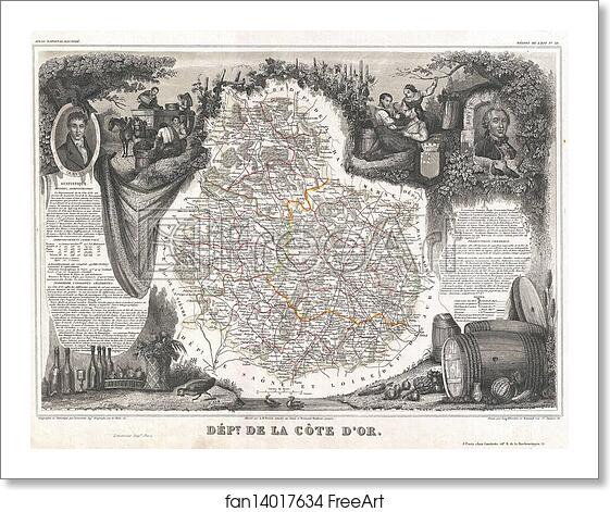 Free art print of Dept. de la Cote d'Or. by Victor Jules Levasseur