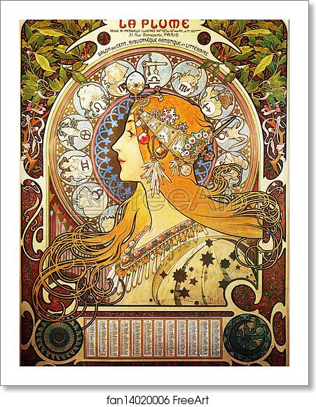 Free art print of Champenois (Zodiac) 1897 by Alphonse Mucha Free art print of Champenois (Zodiac) 1897 by Alphonse Mucha