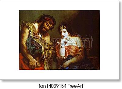 Free art print of Cleopatra and the Peasant by Eugène Delacroix