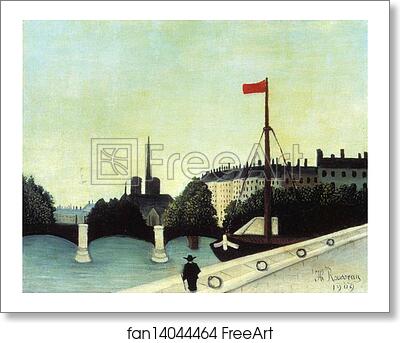 Free art print of View from the Quai Henri IV by Henri Rousseau