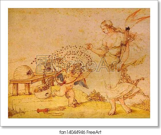 Free art print of Cupid the Honey Thief by Albrecht Dürer Free art print of Cupid the Honey Thief by Albrecht Dürer