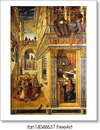 Free art print of Annunciation with St. Emidius by Carlo Crivelli