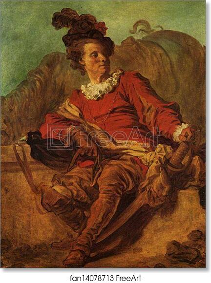 Free art print of Portrait of a Horseman ("Saint-Non in Spanish Costume) by Jean-Honoré Fragonard