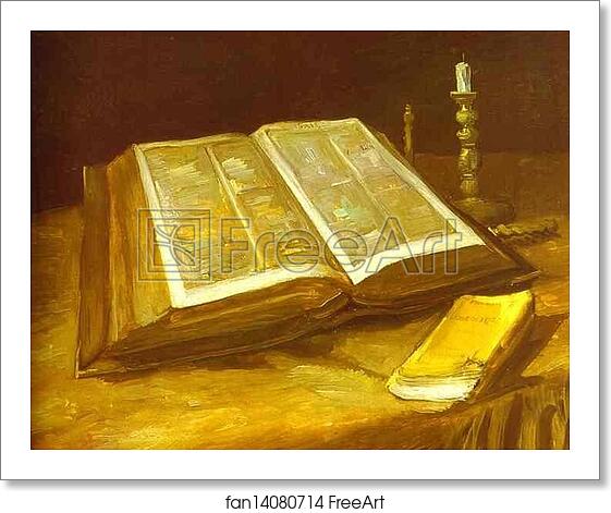 Free art print of Still Life with Open Bible by Vincent Van Gogh Free art print of Still Life with Open Bible by Vincent Van Gogh