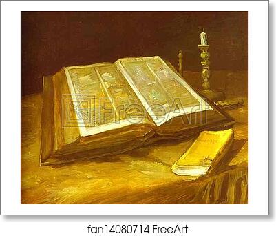Free art print of Still Life with Open Bible by Vincent Van Gogh Free art print of Still Life with Open Bible by Vincent Van Gogh