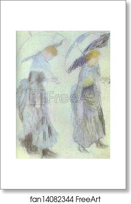 Free art print of Two Women with Umbrellas by Pierre-Auguste Renoir