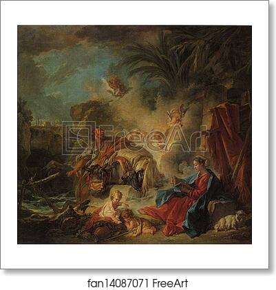 Free art print of Rest on the Flight to Egypt by François Boucher