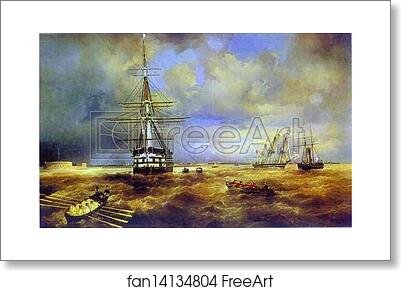 Free art print of The Roads at Kronstadt by Ivan Aivazovsky