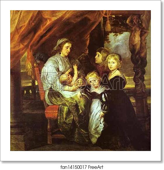 Free art print of Deborah Kip, Wife of Sir Balthasar Gerbier, and Her Children by Peter Paul Rubens