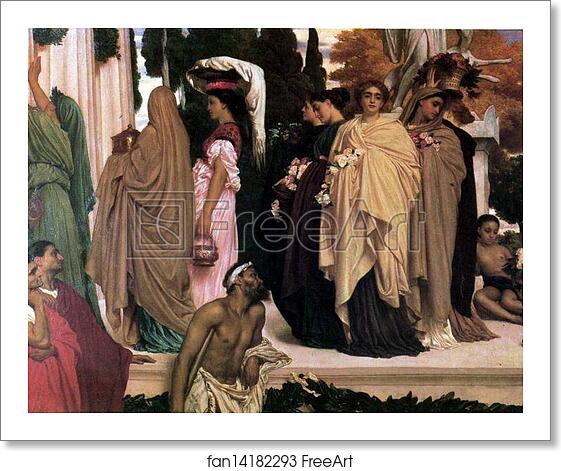 Free art print of The Syracusan Bride Leading WIld Animals in Procession to the Temple of Diana. Detail by Frederick Leighton Free art print of The Syracusan Bride Leading WIld Animals in Procession to the Temple of Diana. Detail by Frederick Leighton