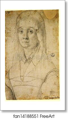 Free art print of Study of a Woman, Possibly Maria Salviati by Jacopo Carrucci, Known As Pontormo