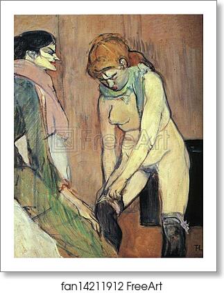 Free art print of Woman Putting on Her Stocking by Henri De Toulouse-Lautrec