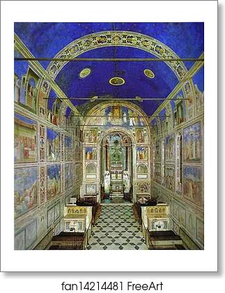 Free art print of View of the interior towards the apse by Giotto